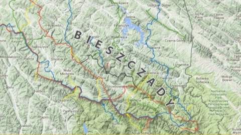 Mapa Szlakow Turystycznych - Bieszczady